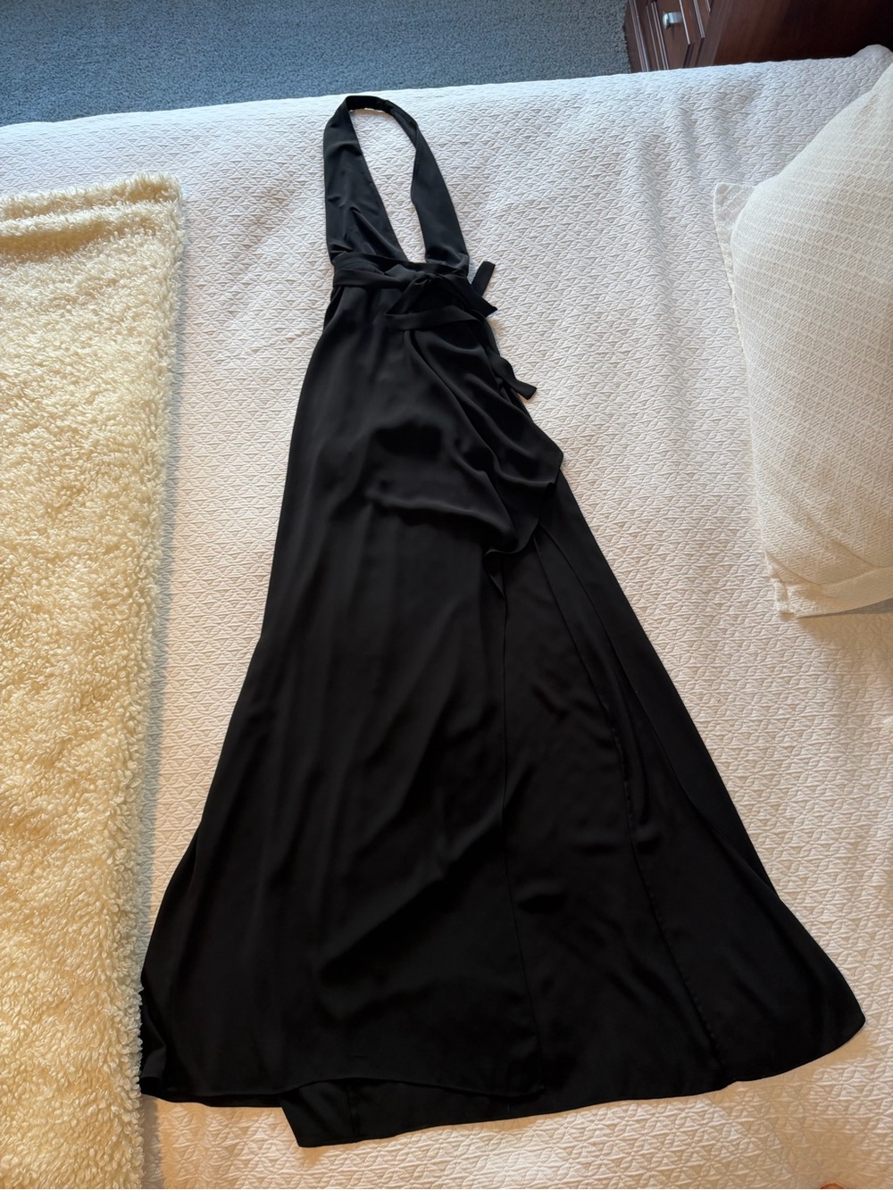 BCBGMaxAzria Black Halter Maxi Dress with Side Tie